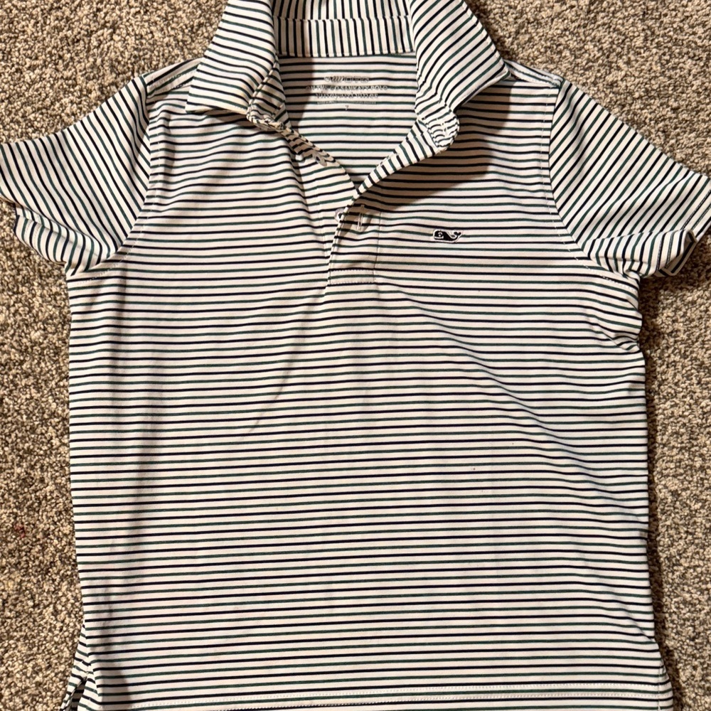 Vineyard vines Striped Polo Shirt with Small Embroidered Logo - White & Navy